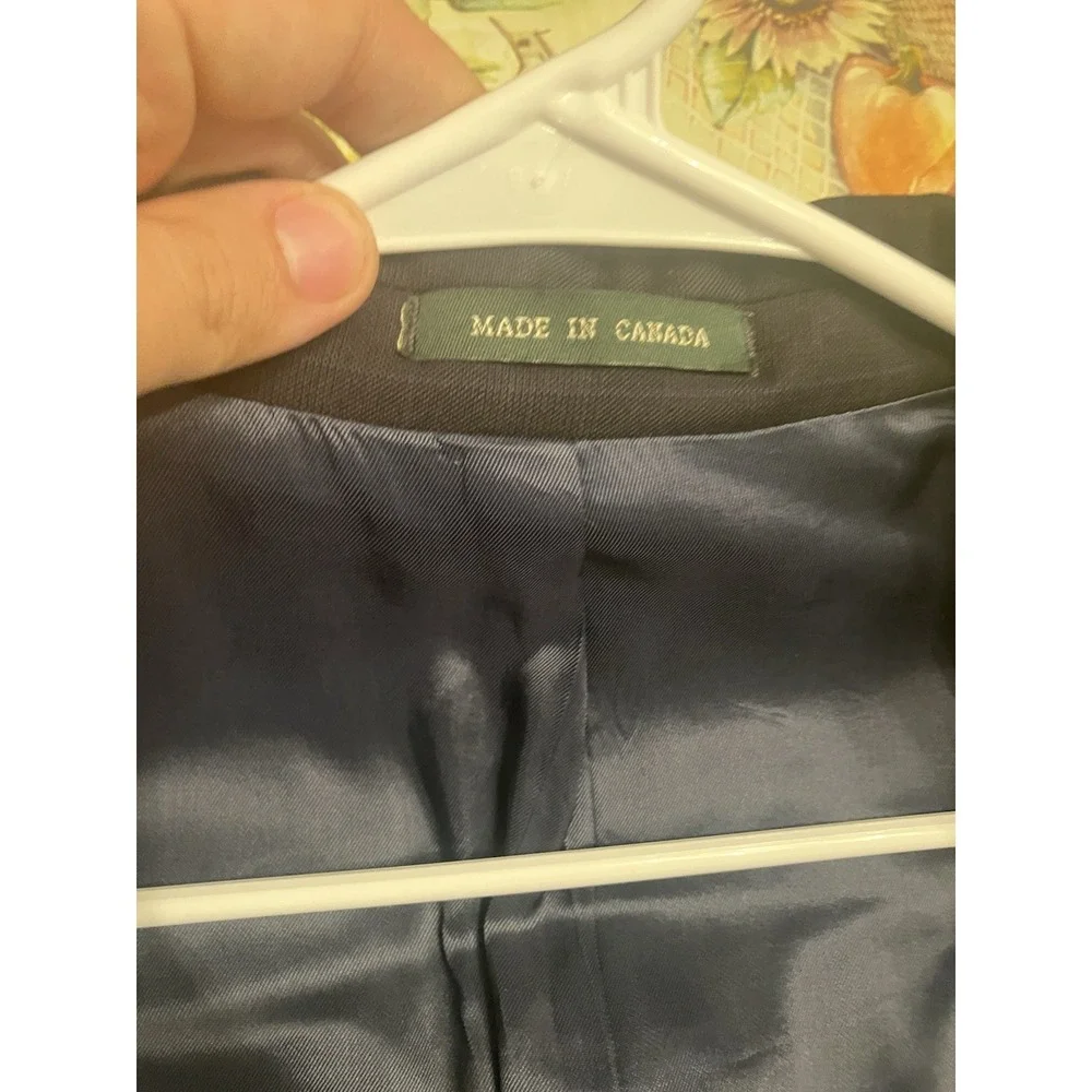 Lauren Ralph Lauren Windowpane 100% Wool Blazer 42R Navy Sport Coat